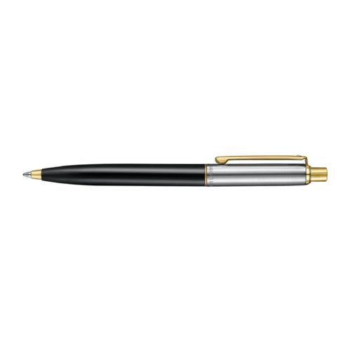 SHEAFFER SENTINEL GLOSS BLACK/CHRM CAP GOLD TRIM BALLPOINT PEN