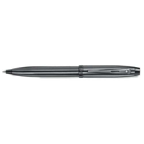 SHEAFFER 100 GLOSS DARK GREY GUNMETAL PVD TRIM BALLPOINT PEN