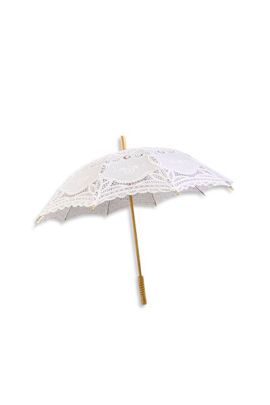 Lace Wedding Parasol - 50cm - White
