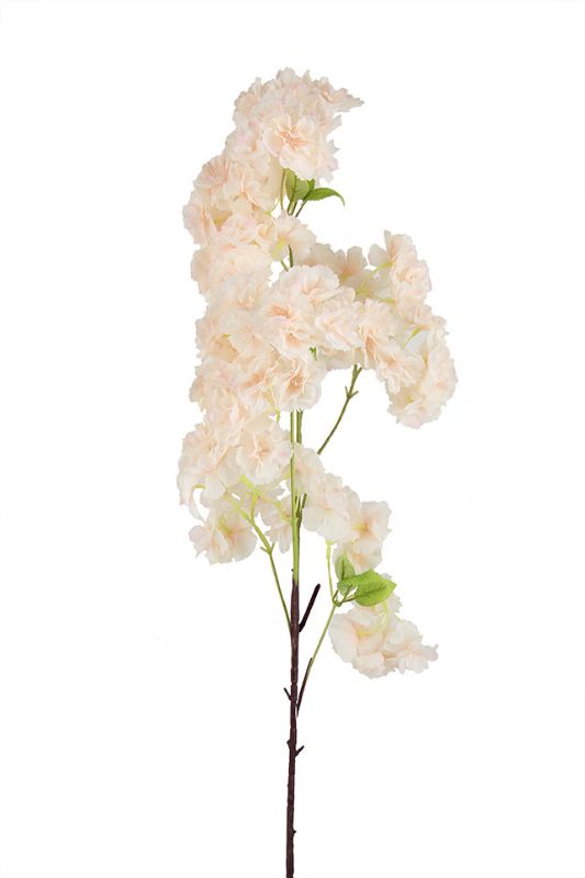 Vibrant artificial apricot cherry blossoms with 100 mini heads, 102cm tall, perfect for elegant decor and arrangements.