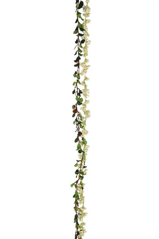 Artificial Snow Berry Garland - White Green