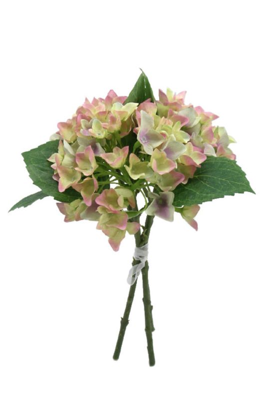 Artificial Hydrangea Bouquet - Light Green - Set of 4