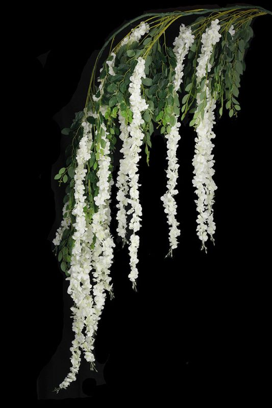 Artificial 12 Head Giant Wisteria Garland - White