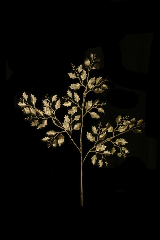 Artificial Holly Leaf Spray - Gold - Set of 4