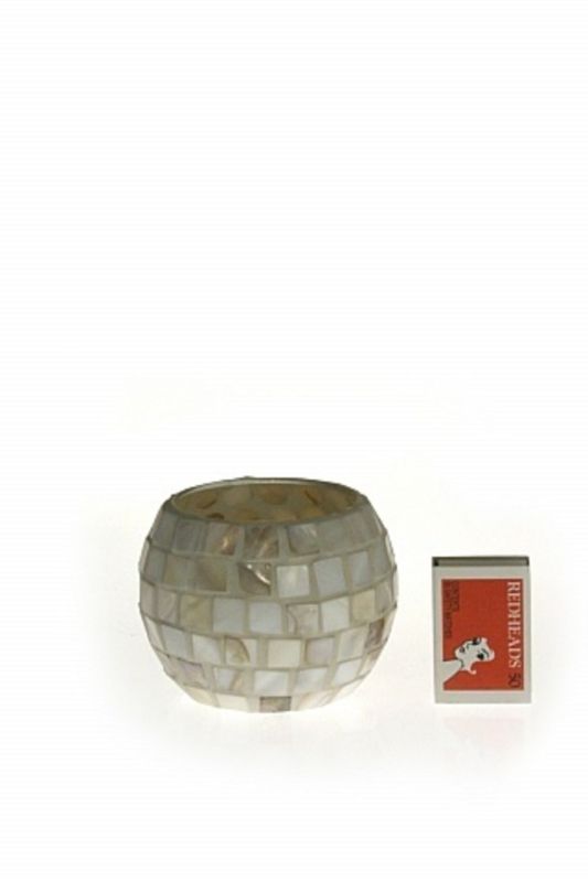 Glass - Shell Sphere Vase - Pearl