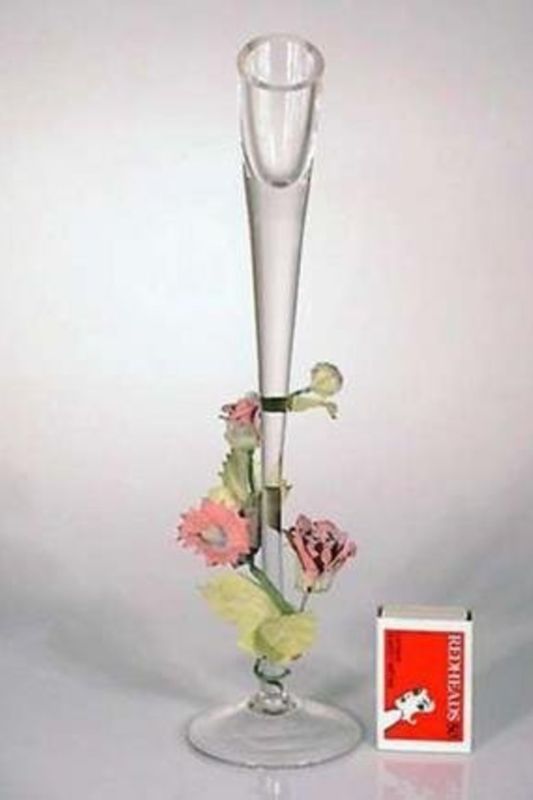Glass - Taper Budvase+flowr - Dusty Rose - Set of 24