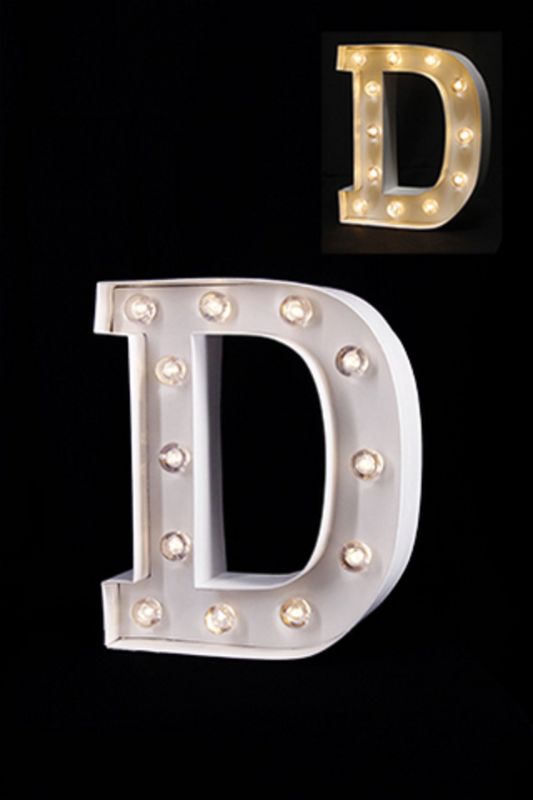 Gloss Card LED Letter 'D' - - Warm White 2 X AAA Battery (Required) - White