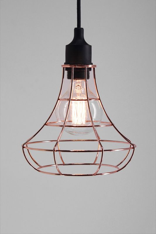 Wire Frame Pendant (Bell) - Rose Gold