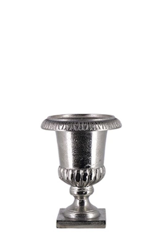 Raw Nickel-Plated Urn Vase - Silver