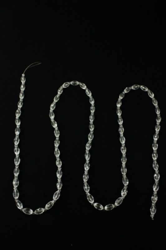 Clear acrylic barrel bead garland set of 6, each 1.7 meters, perfect for elegant indoor and outdoor decor.