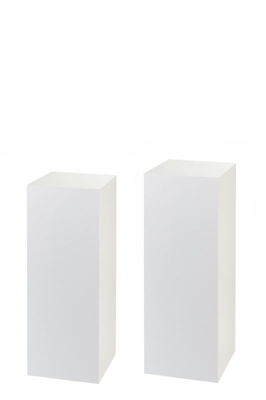Set of 2 - White Acrylic Plinths - White
