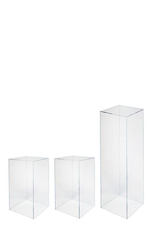 Set/3 Clear Acrylic Plinths - Clear