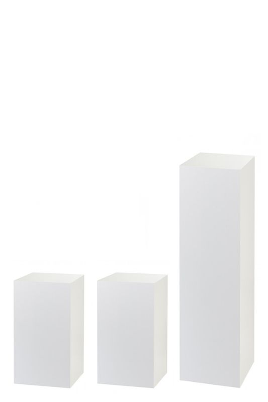 Set/3 White Acrylic Plinths - White