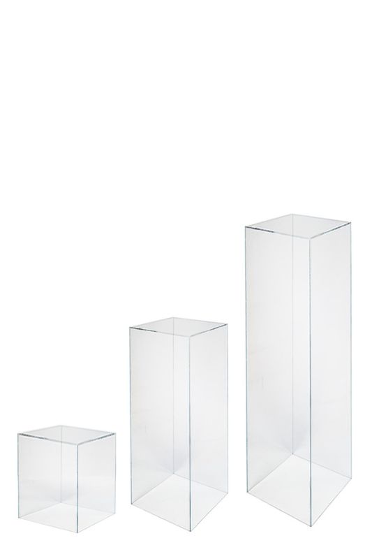 Set/3 Clear Acrylic Plinths - Clear