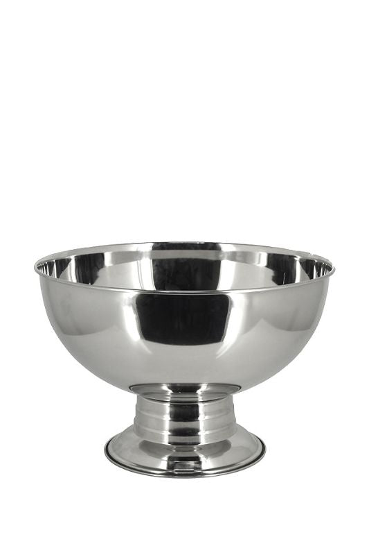 Silver Mirror Stainless Steel Champagne Bowl, 40cmD x 25cmH, perfect for chilling drinks or serving punch at events.