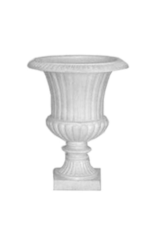 Large Fluted Fibreglass Urn - White Wash