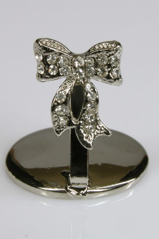 Name Card Holder ' v-Tail Bow - Silver - Set of 12