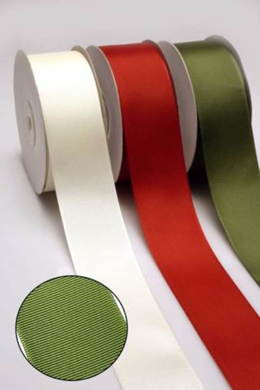 Ribbon - Plain Grosgrain Ribbon - White - Set of 4