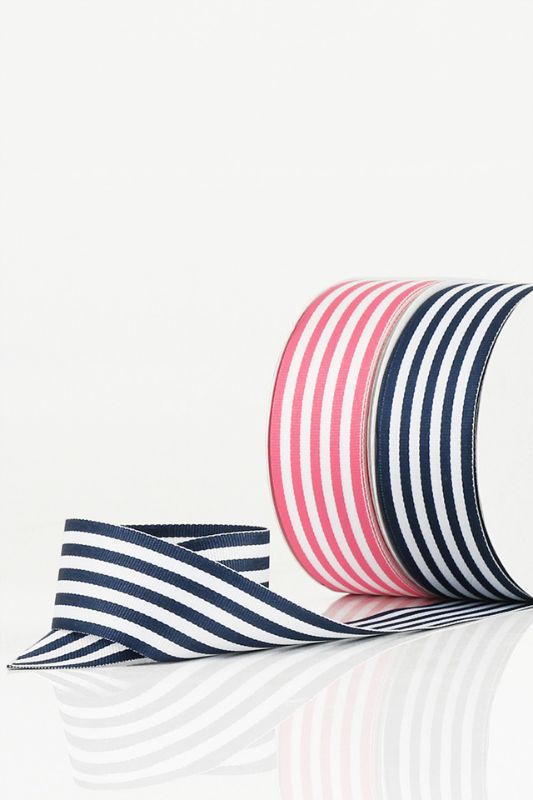 Ribbon - Wide Stripe Grosgrain Ribbon - Red - Set of 2