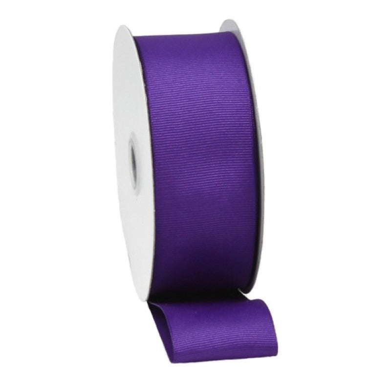 Purple woven edge grosgrain ribbon, 38mm wide and 20m long, perfect for crafting, gift wrapping, and decorating.