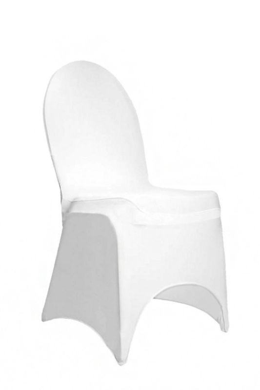 Fitted Chair Cover (Budget) Poly/Lycra - White - Set of 10