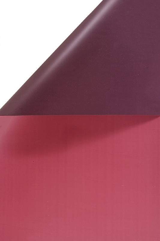 Two-tone soft-touch polypropylene decorative wrap in burgundy and rose pink, perfect for elegant gift and DIY craft presentations.