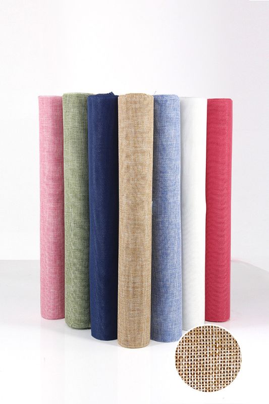 Decorative Wrap - Jute Mesh Fabric Wrap Roll - White