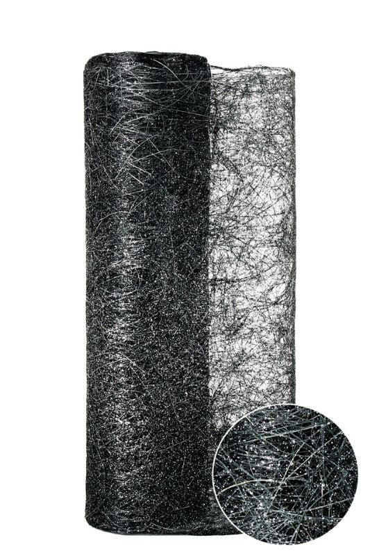 Decorative Wrap - Metallic Scrunch Mat Roll - Black