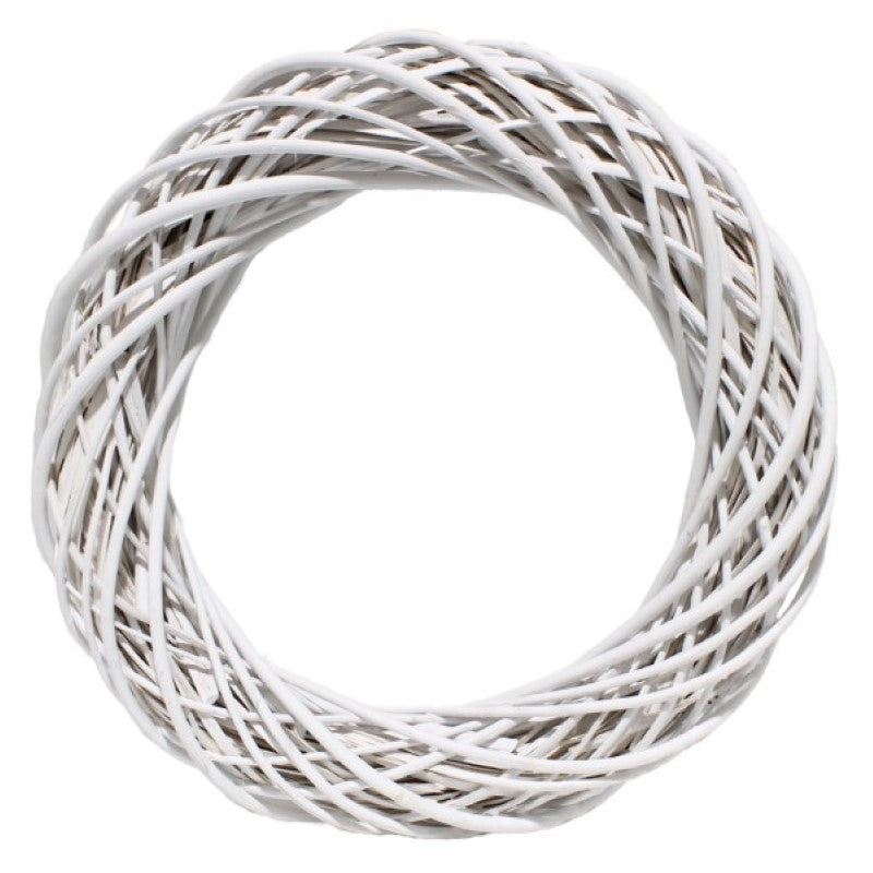 Stunning 50cm White Willow Wreath, enhancing home decor with rustic elegance and versatile seasonal charm.