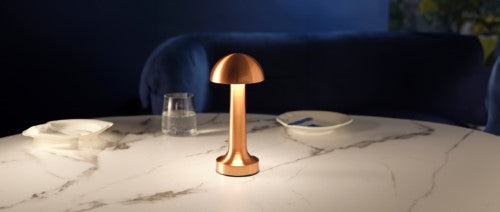 Ambience Thea Cordless LED Table Lamp Brushed Copper - Tablekraft