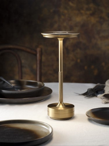 Ambience Stella Cordless LED Table Lamp Brushed Brass - Tablekraft