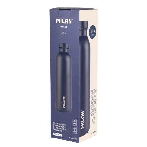 Milan Stainless Steel Isothermal Bottle 590ml 1918 Series Navy Blue