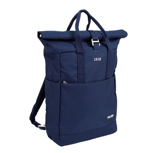 Milan Urban Backpack Top Roll Closure 10L 1918 Series Navy Blue