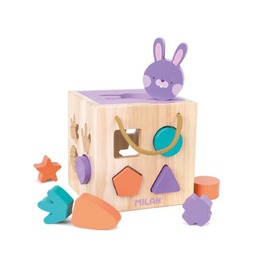 Milan Wooden Educational Toy Rabbit Cube