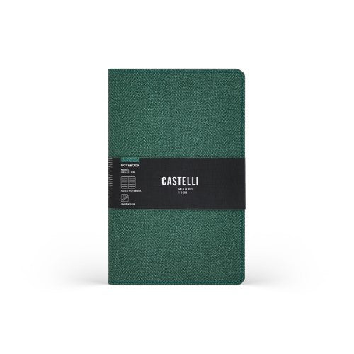 Castelli Notebook Harris Mid Ruled Forest Green