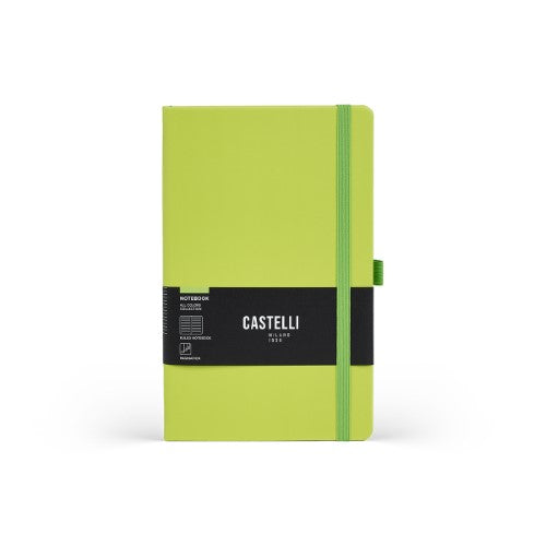 Castelli Notebook All Colour Mid Ruled Acid Green