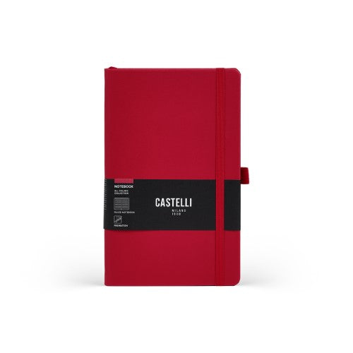 Castelli Notebook All Colour Mid Ruled Red