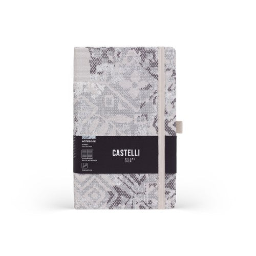 Castelli Notebook Shabby Mid Ruled Grey Texture
