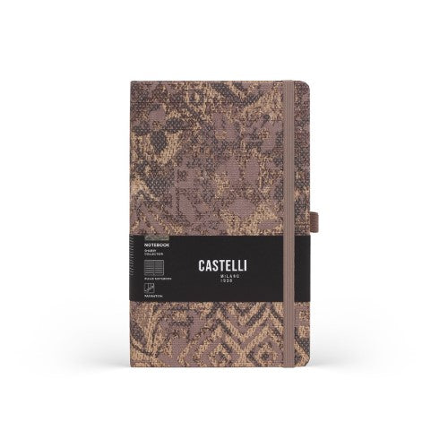 Castelli Notebook Shabby Mid Ruled Brown Texture
