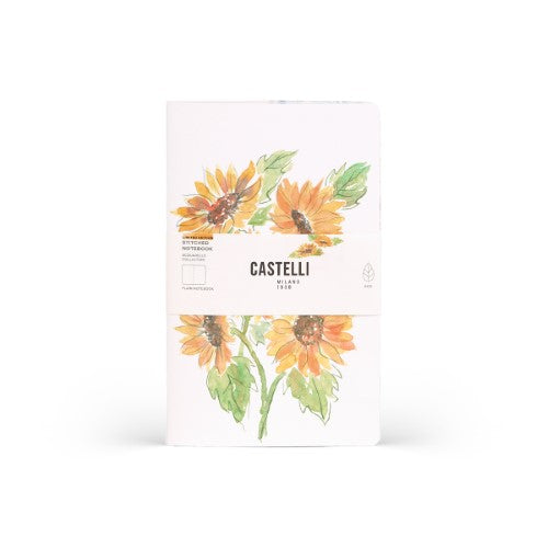 Castelli Quaderno Stitched Aquarello Mid Plain Sunflowers