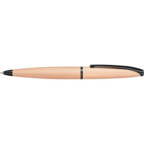 Cross ATX Etched Diamond Pattern Rose Gold Ballpoint