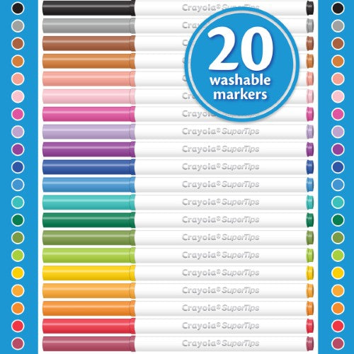 Crayola Washable Super Tips Markers 20Pk