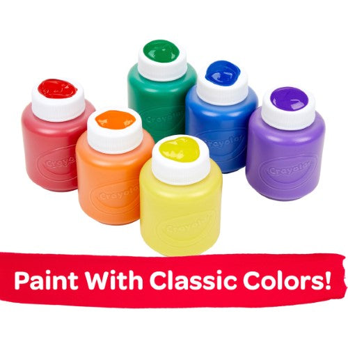 Crayola Washable Kids Paint Pots Classic Colours 6Pk