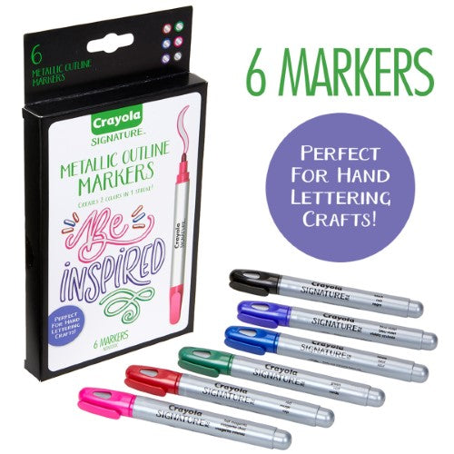 Crayola Signature Metallic Outline Paint Markers 6Pk