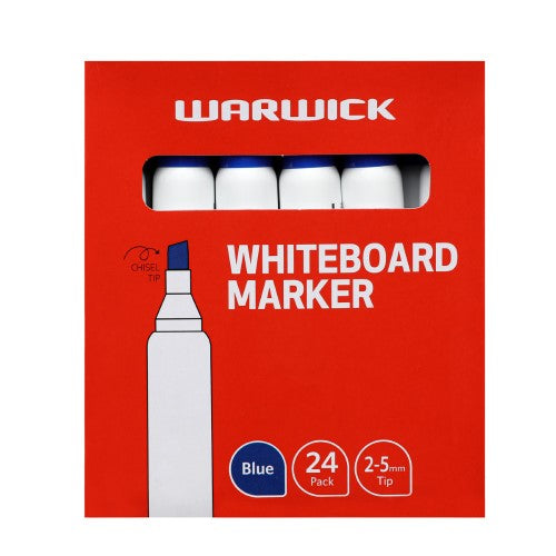 Warwick Whiteboard Marker Chisel Tip Blue Pack 24