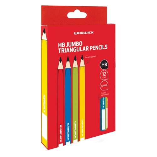 Warwick HB Pencil with Name Plate Jumbo Pack 12 Triangular