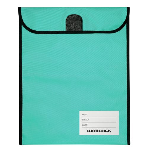 Warwick Homework Bag XL 450x360mm Hook & Loop Aqua