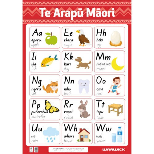 Warwick Poster Wall Chart Te Reo Alphabet
