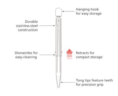 GrillOut BBQ Tongs with retractable arms - Joseph Joseph