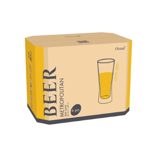 Eco Metropolitan Beer Glass 400ml - Set 6 - Ocean